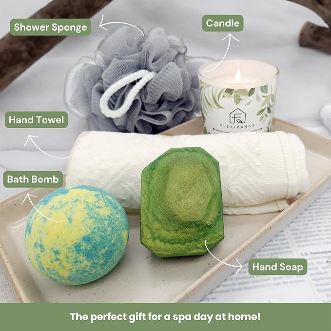 Birthday Gifts for Woman, Get Well Soon Gift Baskets for Women, Relaxing gifts for Women, Self Care Gifts, Spa kit for Woman, Wooden Box, Green Gifts for Wife, Girlfriend