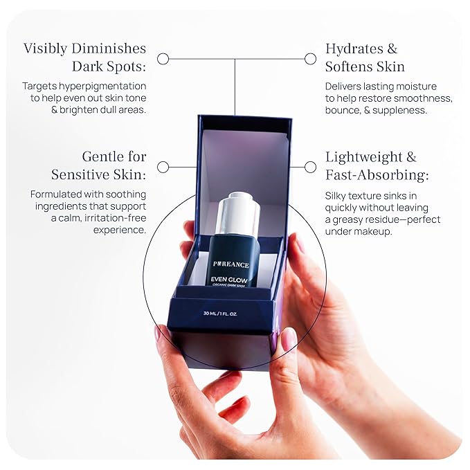 Even Glow - Organic Vitamin C Serum for Dark Spots on Face - Dark Spot Corrector, Dark Spot Remover for Face & Body - with Kakadu Plum Extract, Maple Leaf Extract, Aloe Leaf Juice & More - 1 Fl Oz