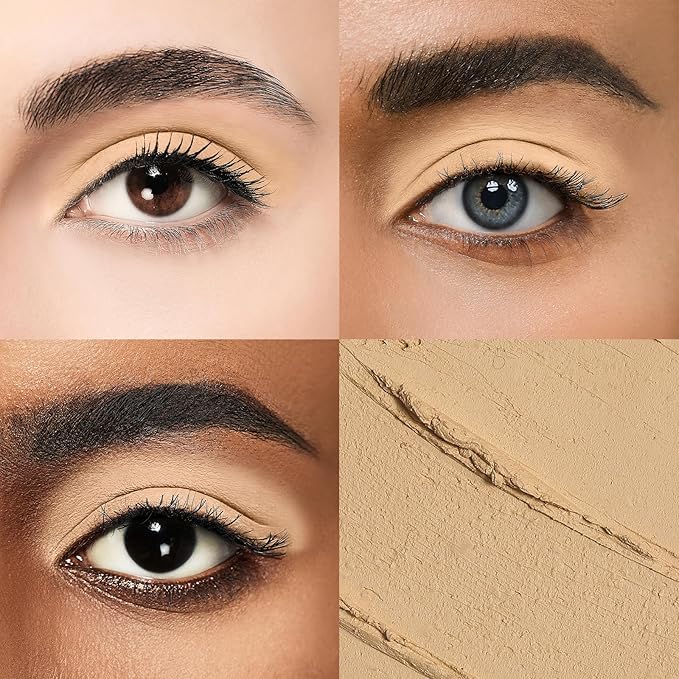 Longwear Cream Eye Shadow Sticks(25 Matte Milk Tea), Smudge-Proof, Waterproof Eyeshadow,Silky Formula Glitter With Makeup Brush,Nude Eyeshadow Stick