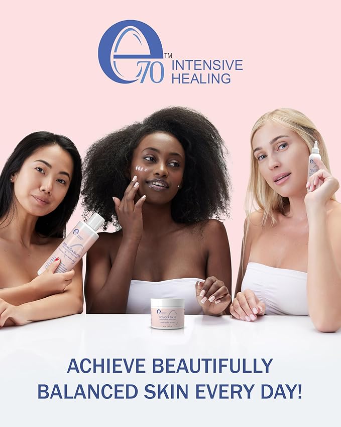 Rosacea Treatment Skincare for Women & Men - Face Wash, Rosacea Cream & Face Serum, Moisturizer Redness Reducing Skin Care with Aloe Vera, Hyaluronic Acid & Fruit Extracts, Made in USA by e70