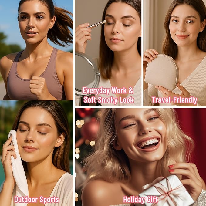 6 Colors Mini Eyeshadow Makeup Palette Blush-colored Neutral Tone Eye Shadow Matte & Shimmer Nude Make Up Pallet with Mirror Blendable Highly Pigmented Travel Size Gift Kit 03