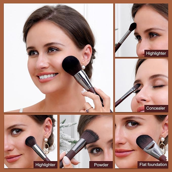 Bueart Design 38Pcs Professional Makeup Brushes Set With Extra Large Holder,Premium Soft Synthetic Brush For Foundation Blush Powder Contour Concealer Blending Bronzer Eyeshadow