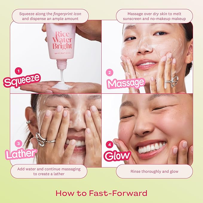 The Face Shop Rice Water Bright Double Foaming Cleanser, 2-in-1 Milky and Jelly Texture, Gentle Face Wash for Hydrating & Moisturizing, Makeup Remover, Korean Skin Care, Vegan, 6.4 fl. oz.