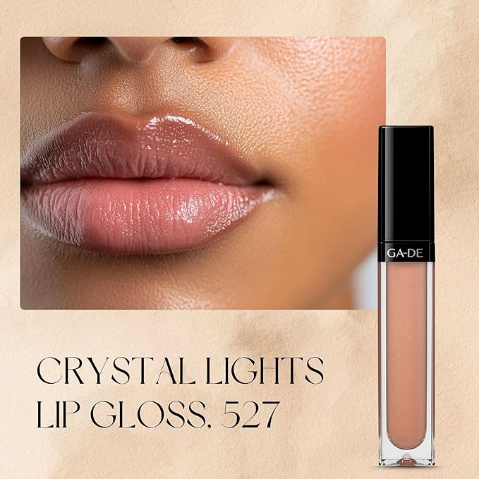 GA-DE Crystal Lights Lip Gloss, 527 - Enriched with Light-Reflecting Crystal Pearls - Smooth Silky, Rich Color - Moisturizes and Adds Shine - 0.2 oz