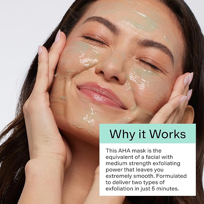 CLEARSTEM PREGAME Illuminating Face Mask with AHA Face Exfoliant - Skin Facial Mask with Bamboo & Turmeric for Makeup Prep - Gentle Face Exfoliator and Smoothing Face Mask for Weekly Skincare Routine