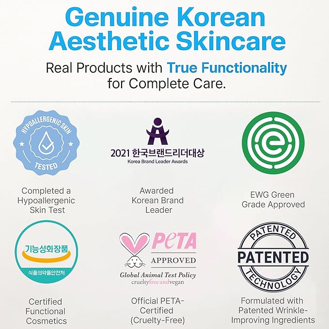 Korean Skin Care Set For Women - Gift For Women Korean Anti Aging Skin Care Products Lifting, Firmness & Hydration Essence, Mask, Booster & Ampoule Set for Radiant Smooth Looking Skin