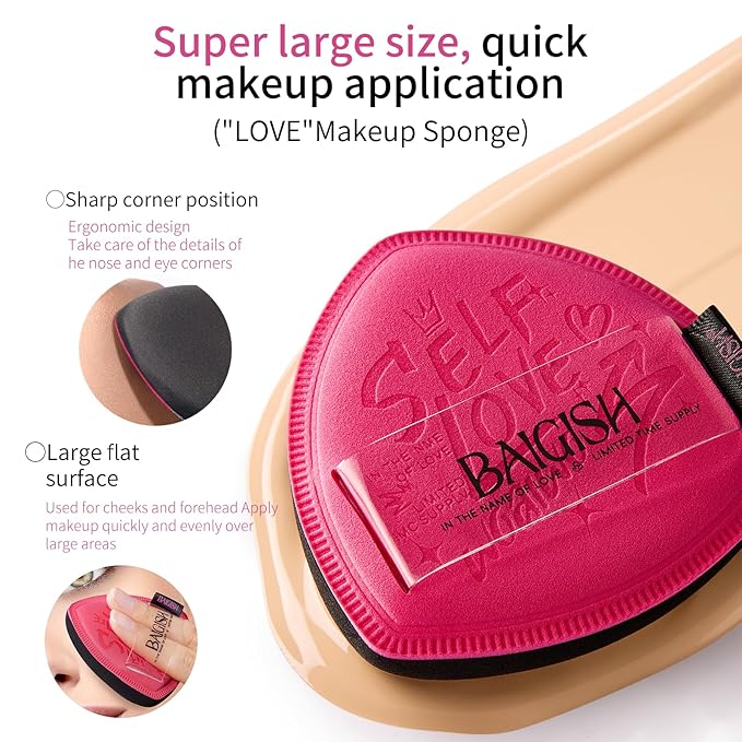 Makeup Brush Set Professional Foundation Brush for Foundation Powder Concealers Eye Shadows with 2 Makeup Sponge