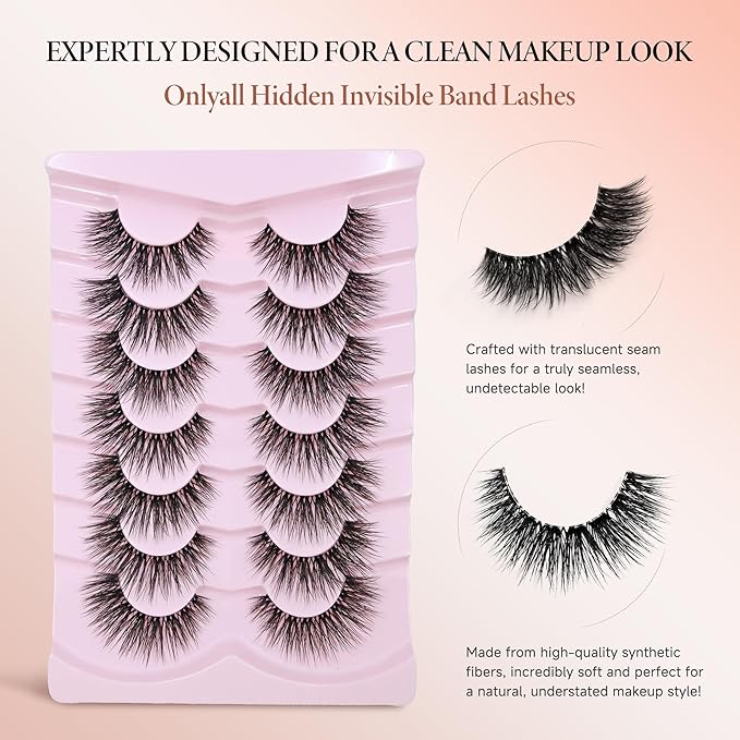 Onlyall Wispy Lashes Natural Flared False Eyelashes Fake Lashes WD-8