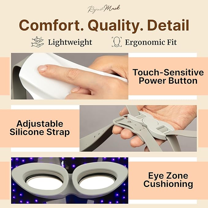 Red Light Mask for Face & Neck – Lightweight LED Face Mask 1.2 lbs with Eye Holes, Adjustable Straps, and Advanced LED Technology Red Light Face Mask