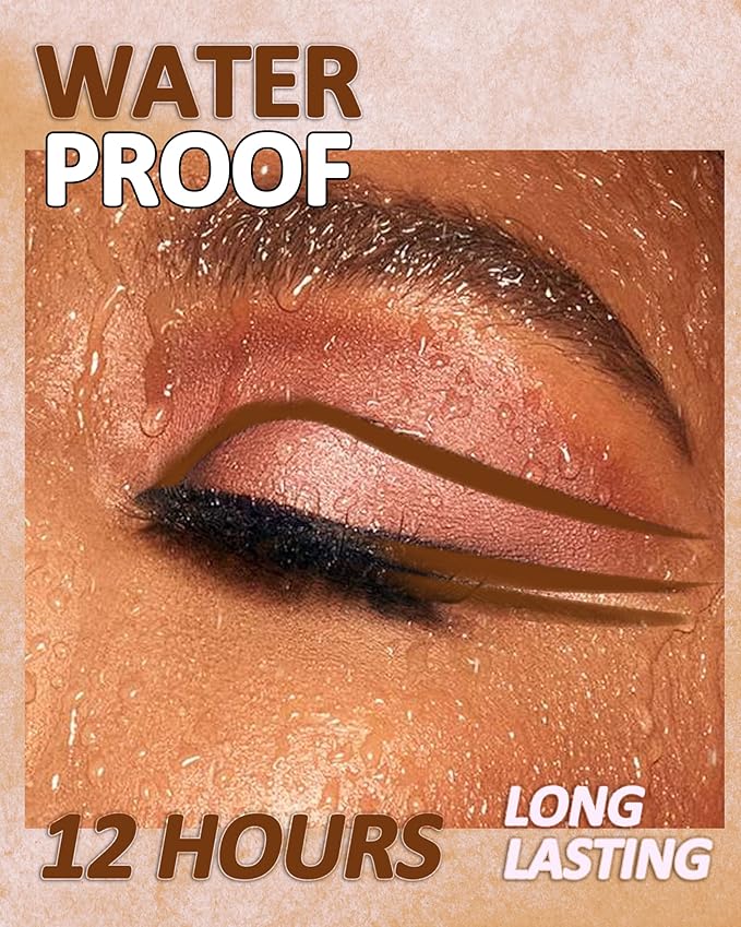 Brown Mascara and Brown Eyeliner Set,5D Waterproof Mascara Volume and Length Natural Lengthening Curling, Smudge Proof Brown Eyeliner Pencil, Natural Eye Makeup Gift Kit for Women in Halloween Set-05