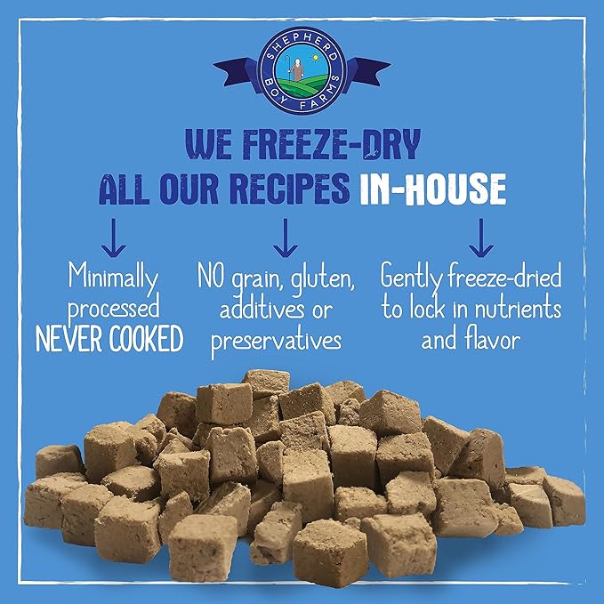 Freeze Dried Raw Dog Food, Chicken Recipe, All Natural, No Synthetics, Made in USA with Goat's Milk & Organic Produce, High Protein, Complete Meal (14oz)