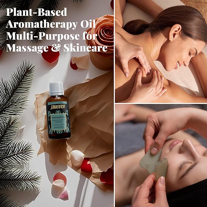 Rose & Fir Aromatherapy Oil for Face & Body Massage – Lightweight Botanical Blend for Hydrating & Nourishing Care, Forest Rose Aroma for Uplifting and Centering Self-Care, 1 fl oz / 30 ml