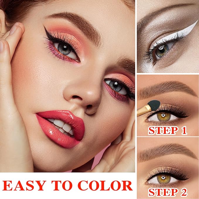 10 Colors Makeup Naked Eyeshadow Palette,Nude Matte Shimmer Eyeshadow Palette,Natural Glitter Pigment Eye Shadow Pallete Set Long Lasting & Waterproof Smokey Eye Professional Beauty Makeup Kit #7