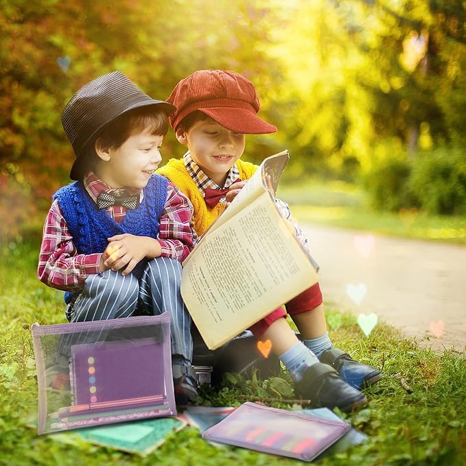 6 Pieces Mesh Makeup Bags Mesh Cosmetic Bag Portable Travel Organizing Zipper Pouch Toiletries Makeup Pouches for Home Office Travel Accessories