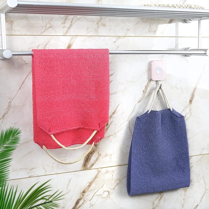 Evridwear Exfoliating Back Scrubber with Handles Two Sides for Body Shower Deep Cleans Skin Massages Invigorating Blood Circulation Men Women One Size (Back Scrubber)