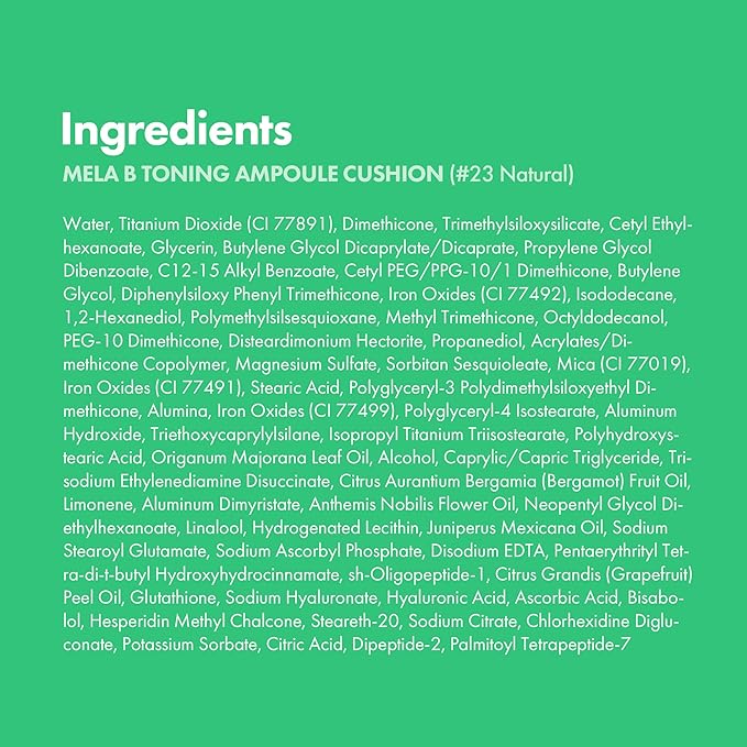 Easydew Mela B Toning Ampoule Cushion Refill - 3-in-1 Age-Defying Sun Shield Full Coverage Cushion Foundation with Niacinamide & Hyaluron-Vital C - Face Makeup Korean Skin Care 0.45 oz (#23 Natural)