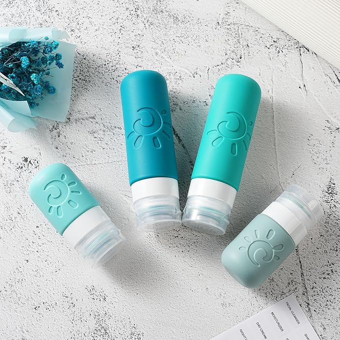 18 Pack travel Bottles for Toiletries, TSA Approved Silicone Travel Containers Leak Proof Refillable Travel Accessories for Shampoo Conditioner Lotion Body Wash(Multicolored H)