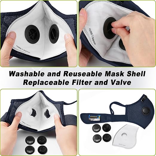 BASE CAMP Upgrade M Plus Dust Mask, Respirator Mask with 99.9% Effective Carbon Filter for Woodworking,7 Layer Breathable Face Protection for Construction, Dust, Landscaping, Sanding, Painting