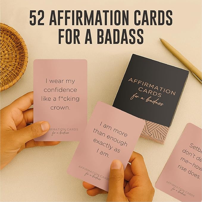 52 Affirmation Cards for a Badass - Daily Motivational Birthday Gifts for Women, Best Friend, Self Care, Her, Sister, Daughter, Mom and More