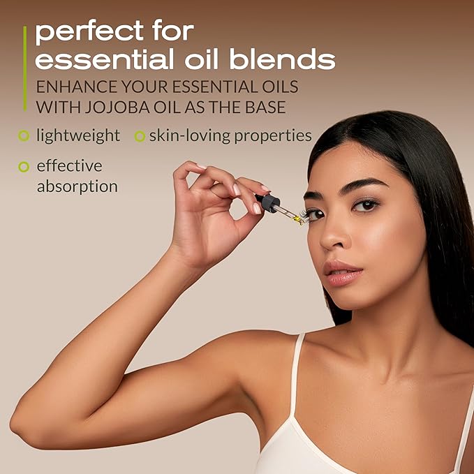 Ella & Eden Organic Jojoba Oil – USDA Certified, Cold-Pressed, 100% Pure & Unrefined, Hexane-Free Oil for Skin, Face, Hair & Nails – 4 Oz Glass Bottle