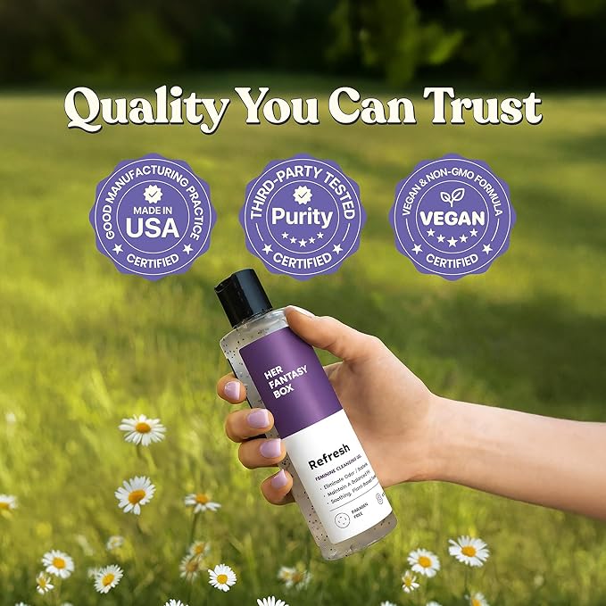 Her Fantasy Box | Refresh pH Balancing Shower Gel - Natural Feminine Hygiene Solution for Gentle Cleansing, Odor Control, and Skin Nourishment - pH-Balanced Formula for All Skin Types (16 oz)