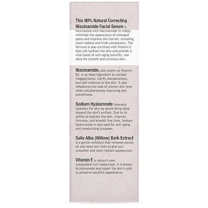 Niacinamide Facial Serums 30ml - Correcting - Refines Enlarged Pores tighten skin and Reduces Dark Spots Made in USA Natural PURIFECT
