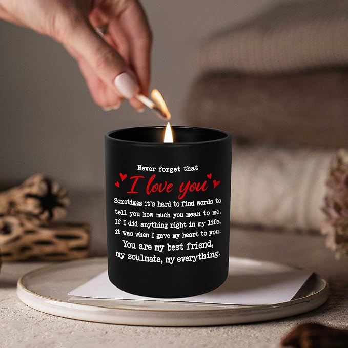 TEEZWONDER Christmas Anniversary Wedding Gifts for Couple - Long Lasting Vanilla Lavender Candle 10 oz - Romantic Gifts for Him Her, Wedding Gift for Women Men, Boyfriend Husband Birthday Gift Ideas