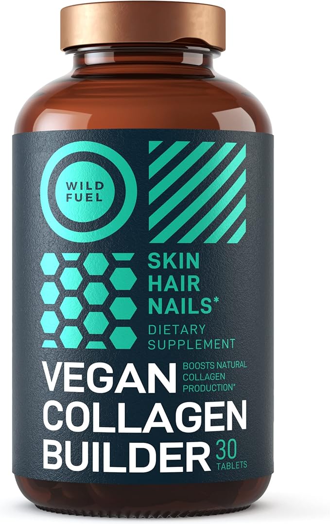 Vegan Collagen Booster Tablets - Cruelty-Free Vegan Collagen Supplements - Biotin, Organic Superfood, Plant Based Collagen Vitamins for Skin, Hair, Nails - 2-Pack, 60 Vegeterian Collagen Boost Pills