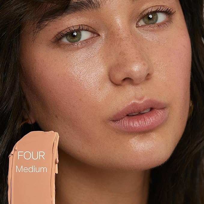 Saie Slip Tint Tinted Moisturizer with SPF 35 - Light Coverage, Glowy Skin Tint & Mineral Sunscreen for Face with Hydrating Hyaluronic Acid - Summer Makeup Essential - Shade Four (1.35 oz)