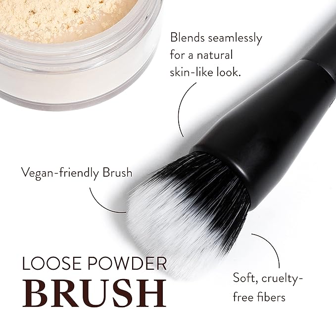 Mented Cosmetics Soft Synthetic Makeup Brushes, Blush, Concealer, Powder & Primer, Densely Packed Blending Brush for Face Makeup, Ideal for Women, Powder Brush