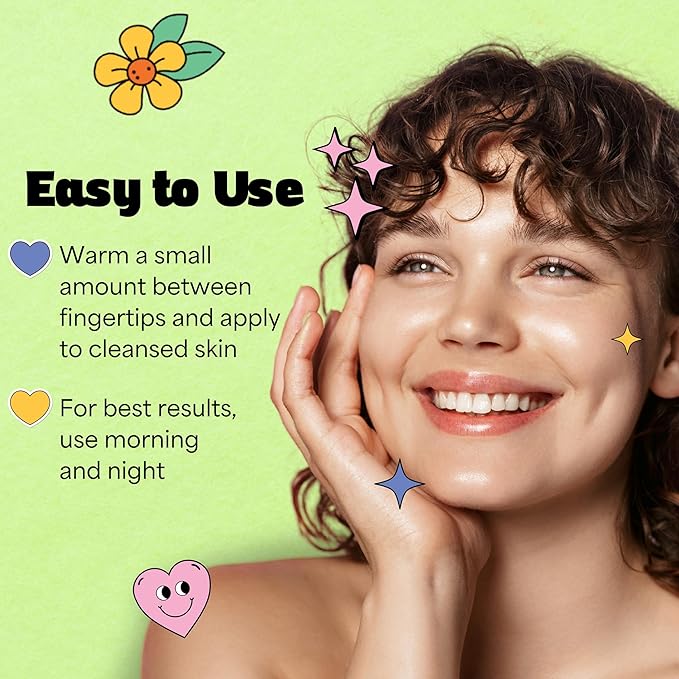 InstaNatural BESTIES Gentle Teen Gel Face Moisturizer | with Vitamin C, Hyaluronic Acid, Niacinamide for Hydration, Smoothness, Even Skintone | Simple Skincare for Healthy Skin (for All Skin Types)