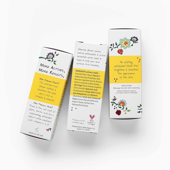 Mad Hippie Vitamin C Serum for Face with Hyaluronic Acid, Vitamin E & Ferulic Acid - Vitamin C Face Serum for Women/Men, Skin-Brightening Serum, 1.02 Fl Oz (Pack of 2)