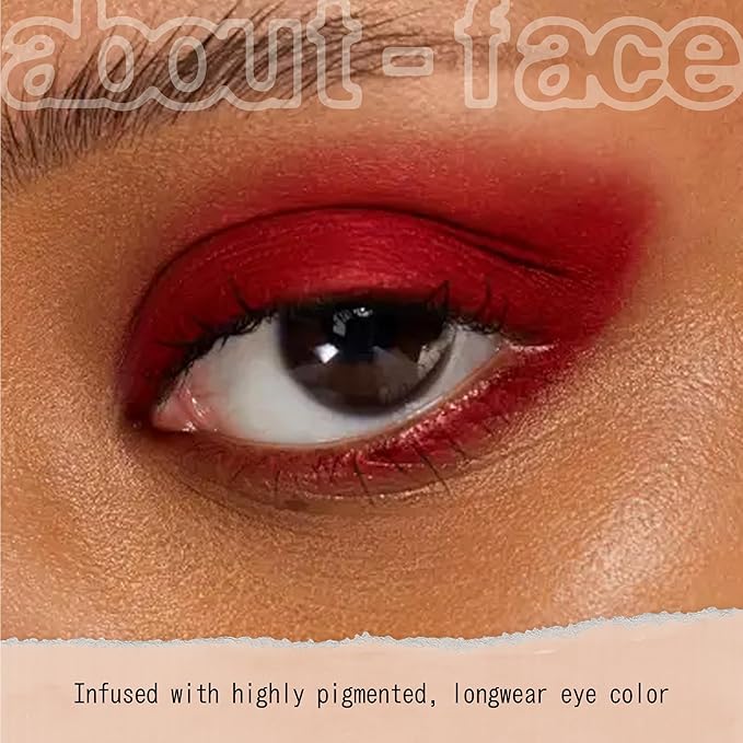 about-face Matte Fluid Eye Paint Scream of Consciousness – High-Pigment Liquid Eyeshadow, Long-Lasting, No-Budge Matte Finish, Vegan & Cruelty-Free (Primary Red)