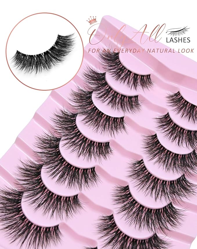 Onlyall Wispy Lashes Natural Flared False Eyelashes Fake Lashes WD-8