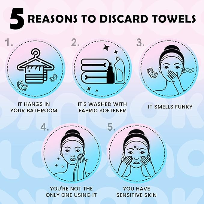 Disposable Face Towel, 50% Thicker, Soft for Sensitive Skin, Multipurpose Cleaning Cloth, 70 Count, 6 pack