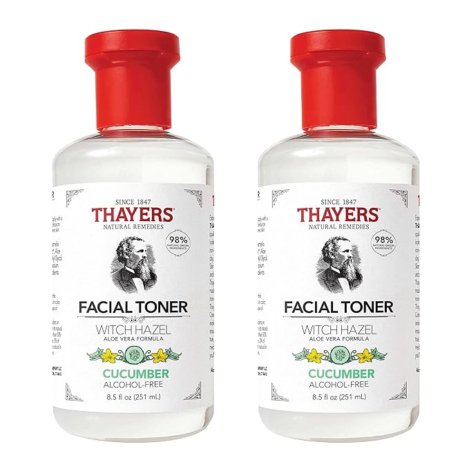Thayers Alcohol-Free, Hydrating Cucumber Witch Hazel Facial Toner with Aloe Vera Formula, 8.5 Oz (Pack of 2)