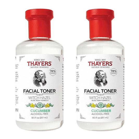Thayers Alcohol-Free, Hydrating Cucumber Witch Hazel Facial Toner with Aloe Vera Formula, 8.5 Oz (Pack of 2)