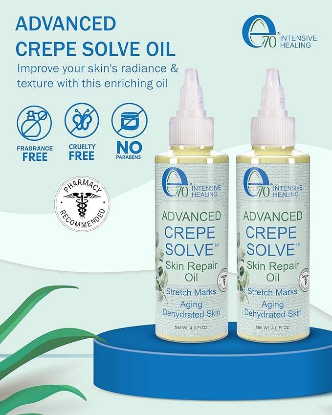 Advanced Firming Oil Crepe Skin (2 Pk, 4 Fl Oz each) - Made with Natural Oils, Licorice Root & Chamomile Extract - Moisturizing Crepey Skin Tightening and Firming Oil, Made in USA
