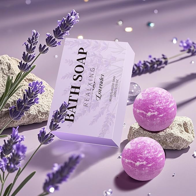 Happy Birthday Gifts for Women Mom Her Friend Sister Wife Grandma, Self Care Gifts Get Well Gifts Unique Relaxing Spa Gift Basket Set (Purple)