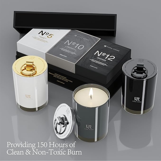 Trio Premium Gift Set 3 Full Size Highly Scented Aromatherapy Housewarming GIF All Natural Soy Candle Anniversary for Him Packed to Perfection Holiday Candle Gift for Christmas150h Hours Clean Burn