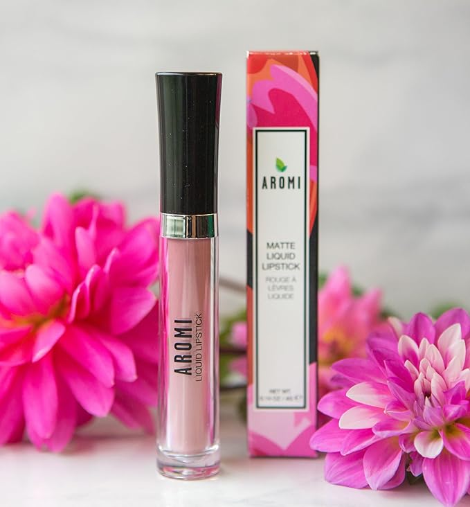 Aromi Sand Nude Matte Liquid Lipstick | Light, Peachy Nude Lip Color, Long Lasting and Smear Proof Lipstick, Handmade, Vegan and Cruelty-free Beauty