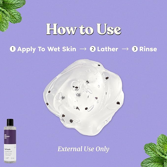 Her Fantasy Box | Refresh pH Balancing Shower Gel - Natural Feminine Hygiene Solution for Gentle Cleansing, Odor Control, and Skin Nourishment - pH-Balanced Formula for All Skin Types (8 oz)