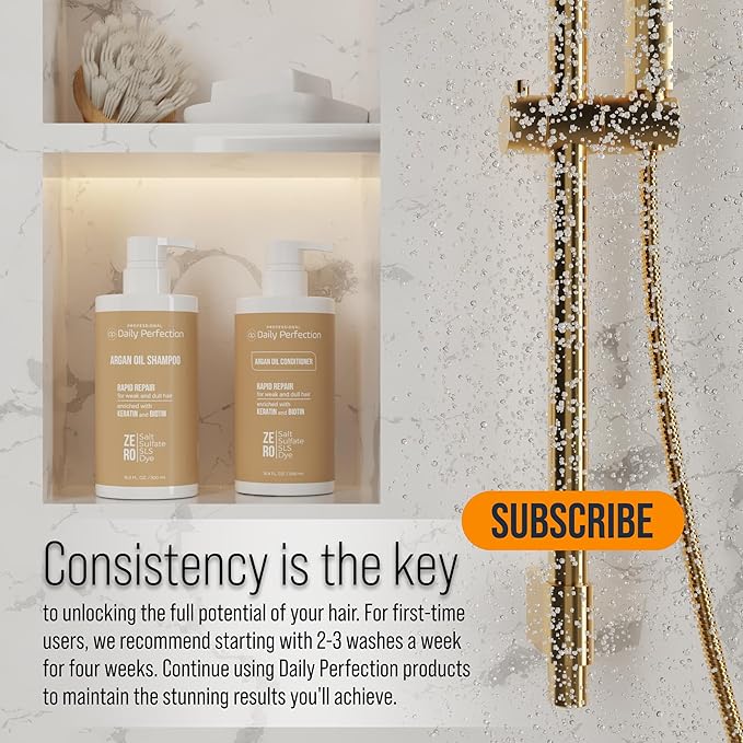 (dp) Argan Oil Conditioner – Repair & Protect Damaged Hair – Clean + Salon-Grade Formula with Biotin & Keratin