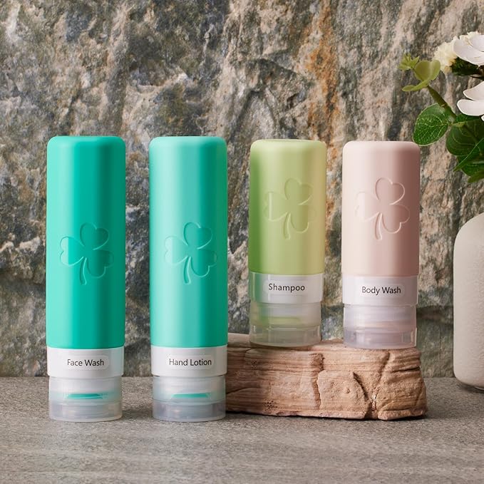 INSFIT Travel Bottles for Toiletries 23pack, TSA Approved Travel Size Toiletries, Airplane Essentials for Creams, Shampoo, Cosmetic Liquids