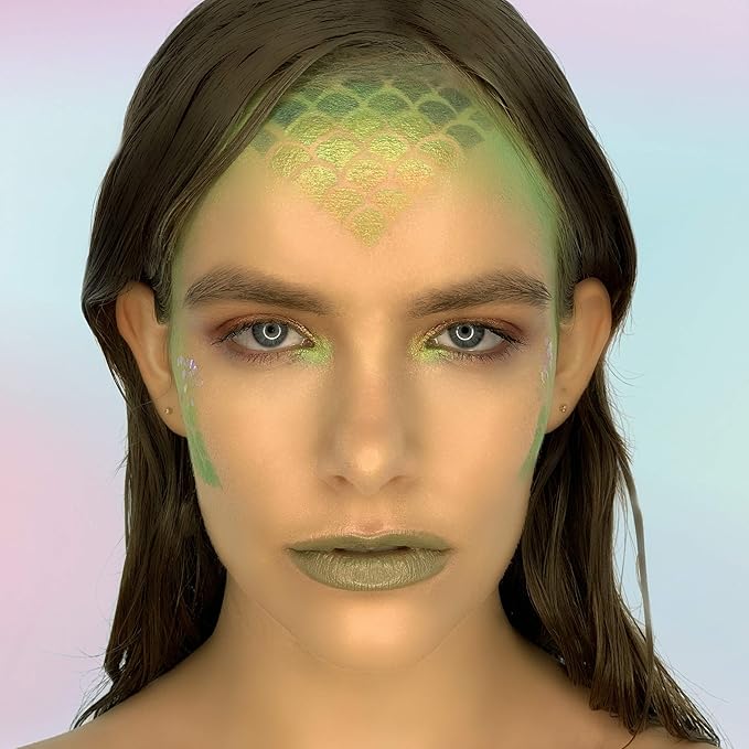 Stencil1FX - Mermaid Scales Eye Makeup Stencil for Costumes, Dress Up, Halloween, Cosplay, Arts, Face Painting