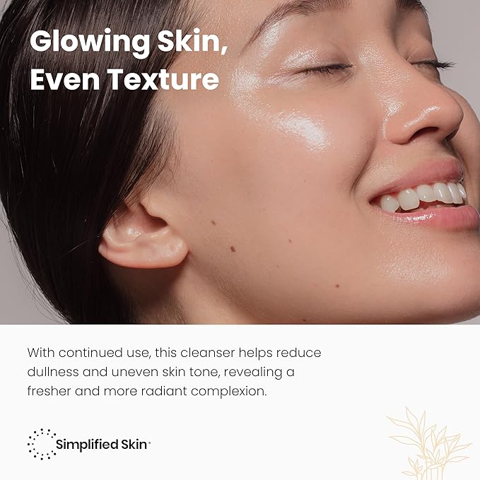 Simplified Skin Glycolic Acid Face Wash for Exfoliating & Anti-Aging - 10% AHA Cleanser to Remove Build Up & Even Tone on Face, Armpits & Body – With Aloe Vera & Sunflower Oil, 6 Fl Oz