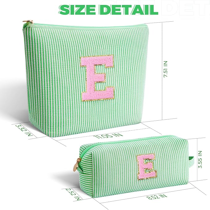 Teen Girl Travel Essentials - Birthday Gifts for Girls Teens Kids Daughter Sister Her,Cute Trendy Stuff Makeup Bag Set Cosmetic Bag - Green,E