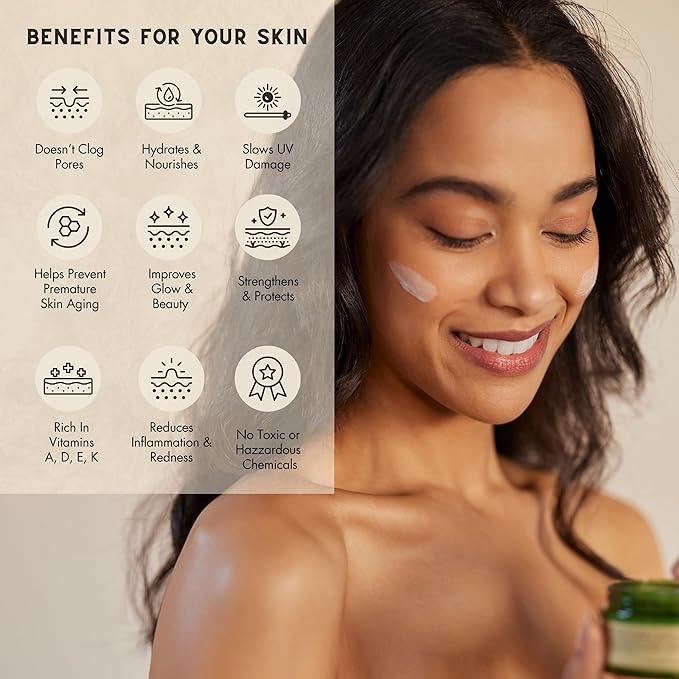 Whipped Beef Tallow for Skin | Unscented Body Butter | Natural Face and Body Moisturizer | Honey, Beeswax and Botanicals | 2 fl oz