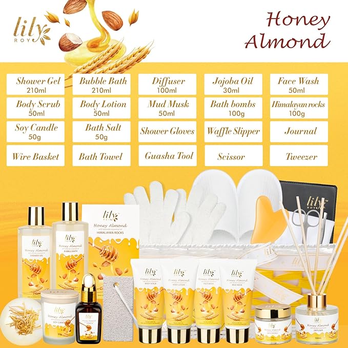 Mother's Day Gift for Mom - 21-Piece Luxury Bath & Body Gift Basket Set for Women, Spa Gift Basket Self Care & Pampering Gifts for Her | Christmas, Birthday Gifts, All Occasion Present with Bath Bomb