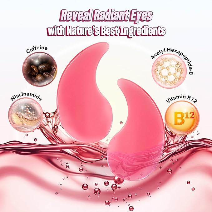 Anti-Aging Under Eye Patches - 60 PCS for Puffy Eyes, Dark Circles, Bags, Wrinkles with Niacinamide, Caffeine, Hydrolyzed Collagen & Centella Asiatica